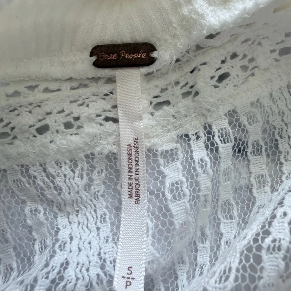 Free People Spring Valley Top S | Ivory Lace Waffle